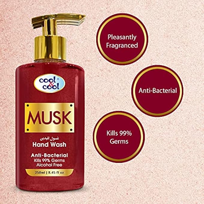 Cool & Cool ARABIC SERIES MUSK HAND WASH -250ML - ANTIBACTERIAL, ALCOHOL-FREE, MOISTURIZING WITH VITAMIN E, 99% GERM-KILLING FORMULA - Image 3
